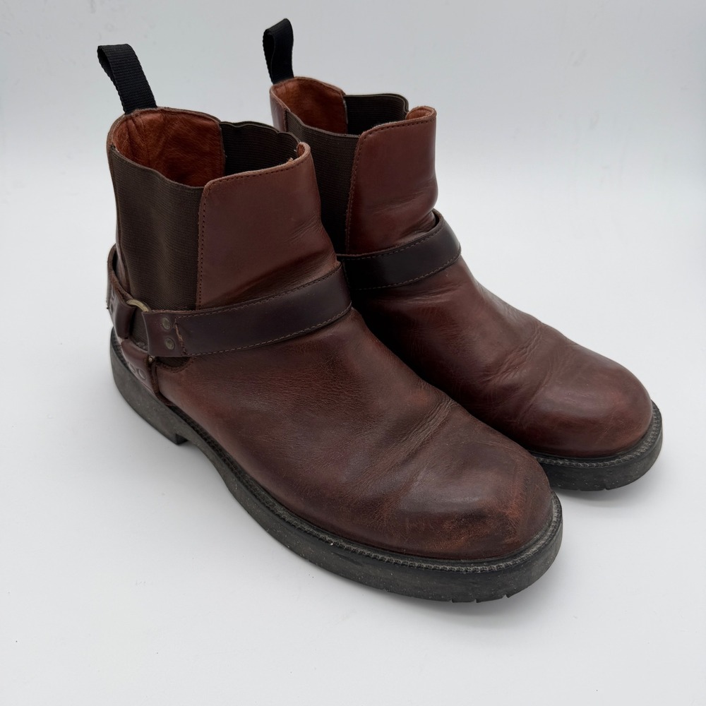 Wolverine Mens Brown Leather Harness Ankle Boots W04249 Size 12 Biker Chelsea